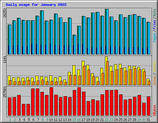 Daily usage for January 2022