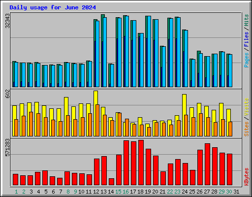 Daily usage for June 2024