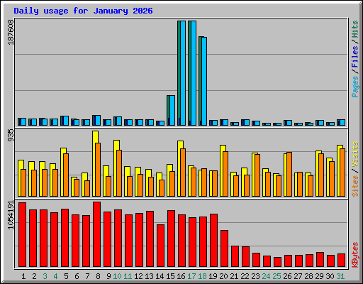 Daily usage for January 2026