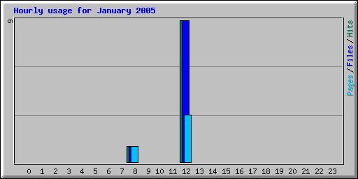 Hourly usage for January 2005