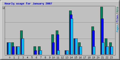 Hourly usage for January 2007