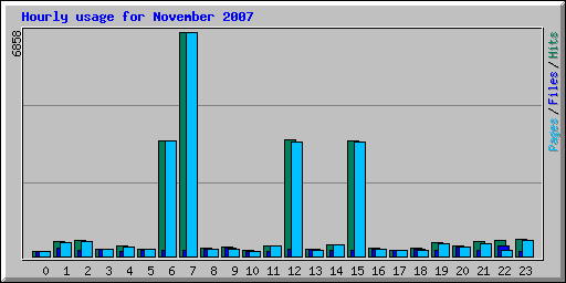 Hourly usage for November 2007