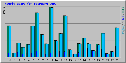 Hourly usage for February 2009