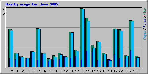 Hourly usage for June 2009