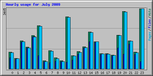 Hourly usage for July 2009