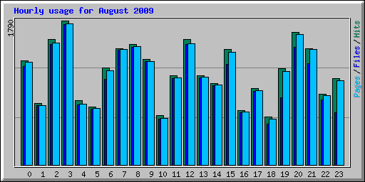 Hourly usage for August 2009