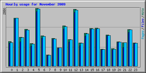 Hourly usage for November 2009