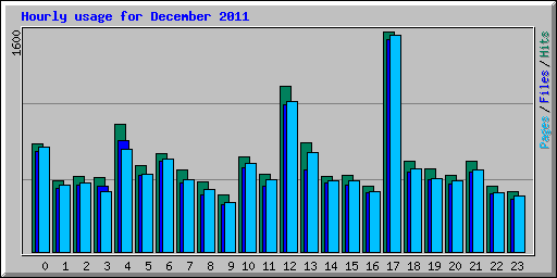 Hourly usage for December 2011