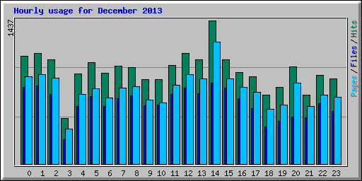 Hourly usage for December 2013